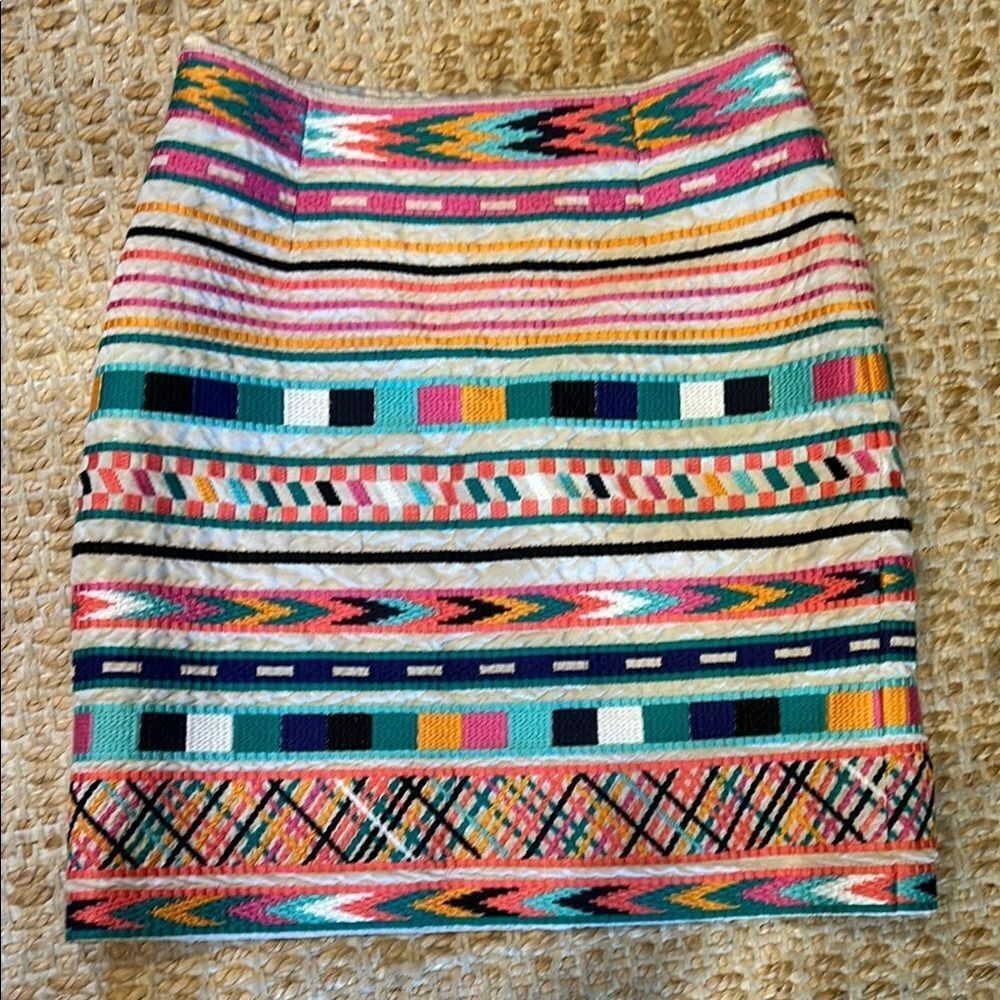 Etcetera Multicolor Patterned Mini Skirt